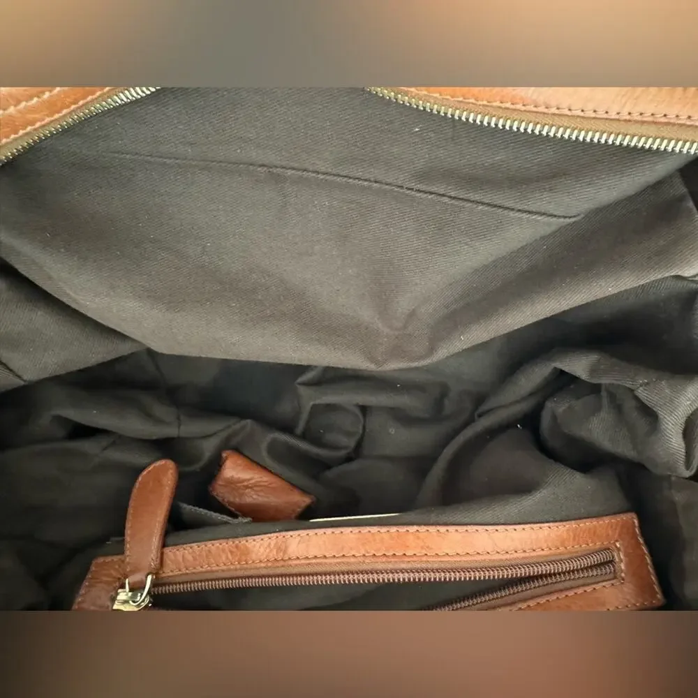 Bally Brown Leather Tote Bag with Tassel & Dust Bag 14x6 Designer Handbag‎